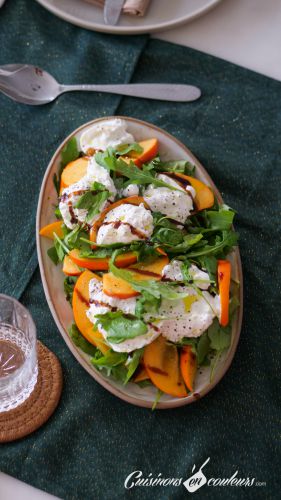 Recette Salade de kaki et burrata