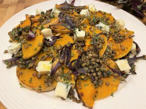 Recette Butternut rôtie aux lentilles et au gorgonzola de Yotam Ottolenghi