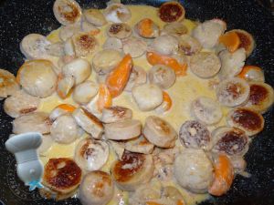 Recette Noix de Saint Jacques et boudins blancs, sauce au foie gras