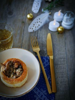Recette Vol-au-vent festif aux champignons et sauce foie gras