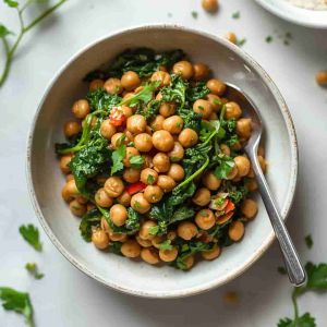 Recette Black eyed pea kale stir fry