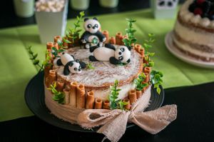 Recette Naked cake vanille et fruits rouges (thème panda)
