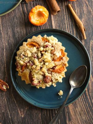 Recette Financiers abricot-cannelle et son crumble aux noix de pécan