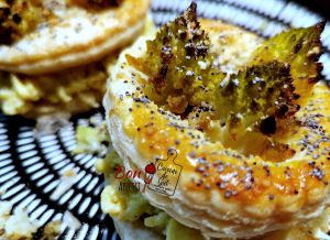 Recette Feuilletés au chou Romanesco et oeufs brouillés