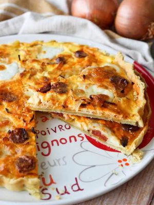 Recette Quiche chorizo, oignons & mozzarella