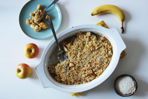 Recette Crumble banane coco