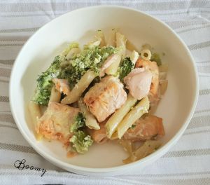 Recette Gratin de pâtes, brocoli et saumon