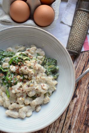 Recette Spatzle à la farine d'épeautre épinards et fromage frais #végétarien