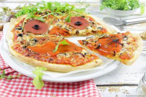 Recette Pizza d'Halloween {Champignons, Chorizo et Mozzarella}