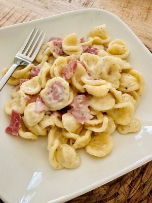 Recette Orecchiette crémeuses au jambon