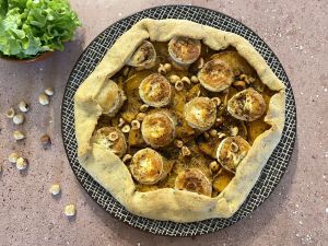 Recette Tarte rustique courge butternut, chèvre et thym