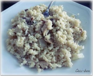 Recette Risotto poulet/champignons