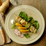 Recette Brochettes de porc au fenouil et à l’orange vert de blette