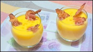 Recette Soupe froide de courgettes, tomate à la pancetta / thermomix