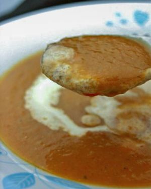 Recette Soupe de potiron au gingembre et coriandre (pumpkin soup)