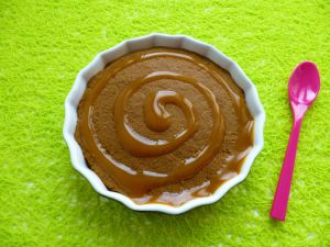 Recette Moelleux végan vanille caramel chicorée (diététique, hyperprotéiné, sans gluten ni oeuf ni beurre ni sucre et riche en fibres)