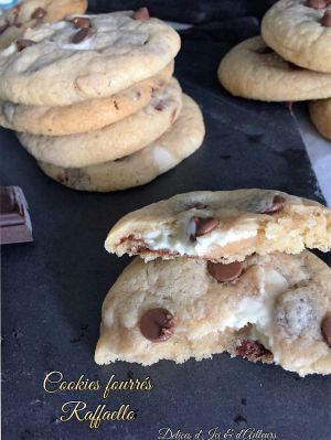 Recette Cookies fourrés à la pâte à tartiner façon raffaello!
