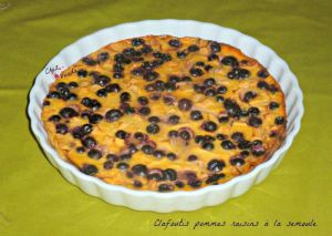 Recette Clafoutis  pommes raisins à la semoule