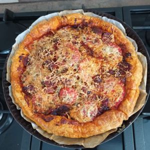 Recette Tarte façon brushetta avec tomates et chorizo