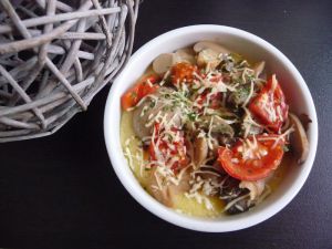 Recette Gratin de polenta aux champignons et à la tomate