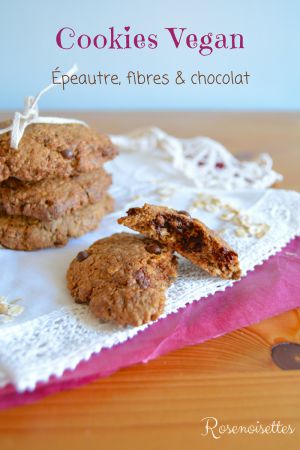 Recette Cookies à l'épeautre, fibres et chocolat (végan)