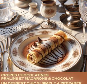 Recette Crêpes chocolatines praliné et macarons