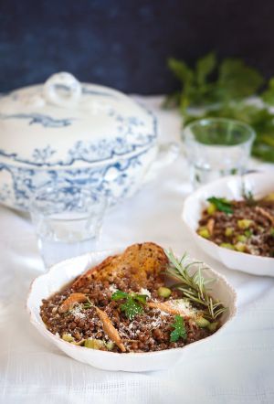 Recette Soupe de lentilles et poulet comme à Bologne