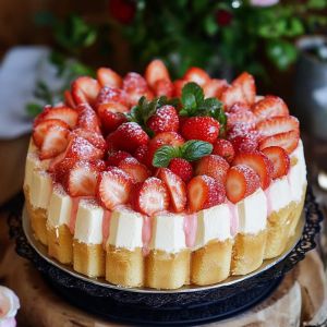 Recette Charlotte Fraises Élégante : Dessert Raffiné et Savoureux