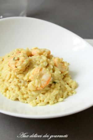 Recette Risotto curry aux crevettes