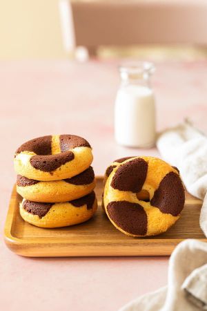 Recette Doonuts marbrés chocolat St Michel