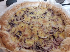 Recette Quiche lorraine à l'oignon rouge