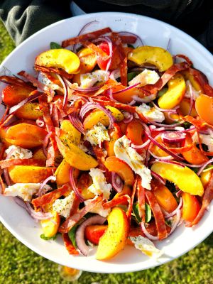 Recette Salade de pêches, abricots et mozzarella
