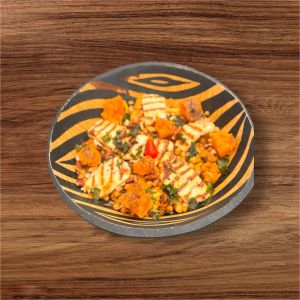 Recette Salade tiède de chou-fleur rôti au miel, curry , halloumi grillé