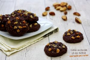 Recette Cookie au chocolat et noix du Brésil, coeur coulant pâte à tartiner