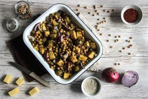 Recette Choux de Bruxelles aux pois chiches et tofu