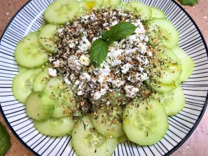 Recette Salade de concombre, feta et zaatar