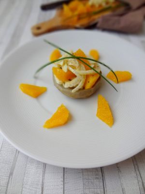 Recette Salade de fenouil à l’orange, sur fond d’artichaut