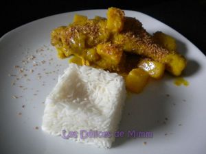 Recette Cuisses de poulet au curry, lait de coco et ananas
