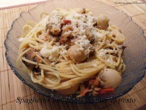 Recette Spaghettis aux fruits de mer et pesto