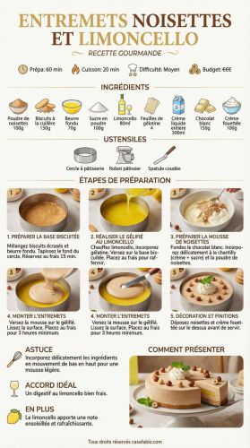 Recette Entremets noisettes et Limoncello : recette gourmande