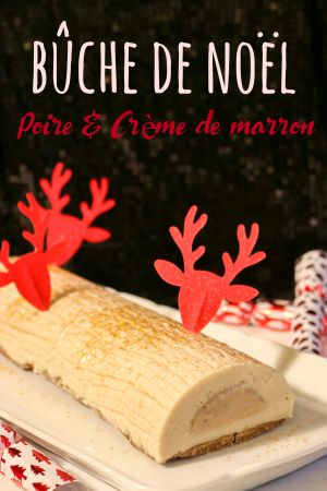 Recette Bûche de Noël végane : poire & crème de marron (option sans gluten)