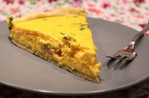 Recette Tarte au potiron, mascarpone et lardons