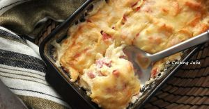 Recette Gratin de spätzle, jambon et raclette