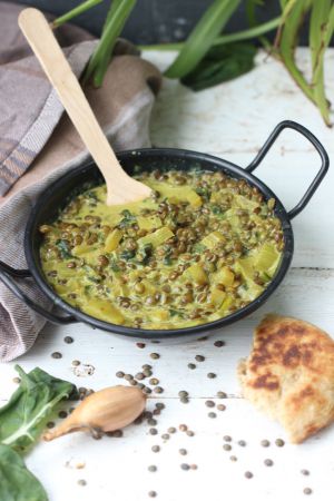 Recette Curry automnal, lentilles vertes et bettes