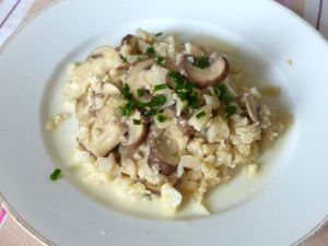 Recette Risotto de chou fleur aux champignons rosés