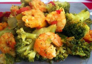 Recette Crevettes / brocolis / poivrons au cookeo