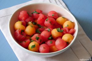 Recette Salade pastèque melon menthe