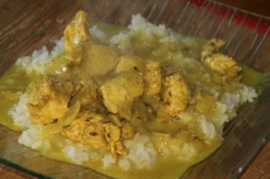 Recette Poulet au colombo et à la banane au Cookéo