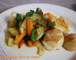 Recette Poêlée de fenouil et carotte, gingembre ,ail des ours