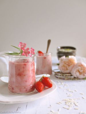 Recette Phirni aux fraises version vegan { crème de riz indienne } - Foodista Challenge #19